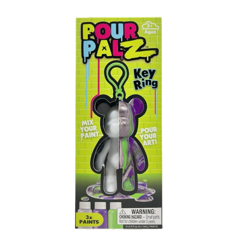 Pour Palz 3.2" Key Ring Bear DIY Paint & Pour Craft Kit